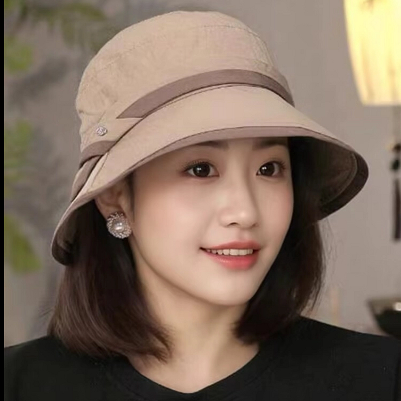 渔夫帽女2025新款夏季百搭遮阳帽遮脸防晒早春出游显脸小休闲帽子