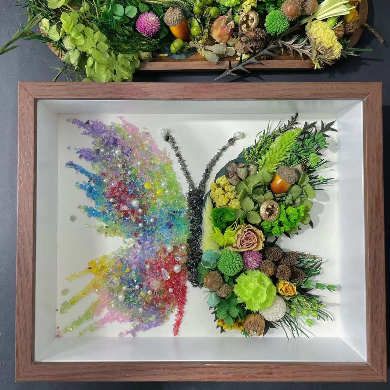 生日快乐礼物送老师蝴蝶材料包永生花干花情人节diy手工礼物