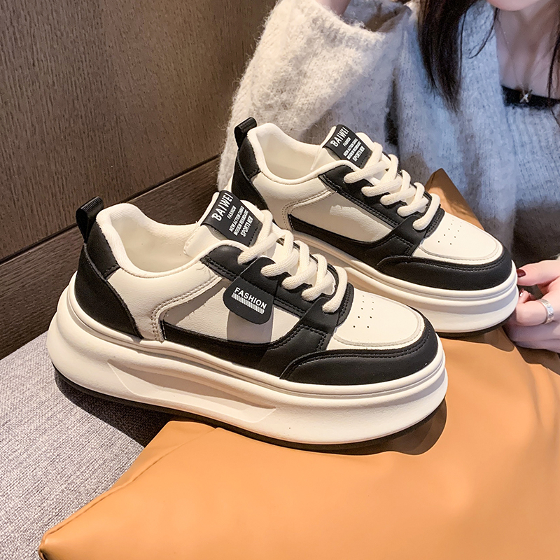 （单里+绒里）（现货）小白鞋女2025秋冬爆款松糕鞋厚底休闲百搭板鞋