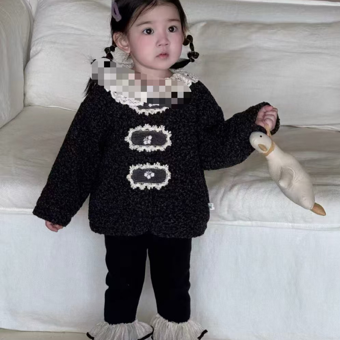 女童毛茸茸内搭外套两件套