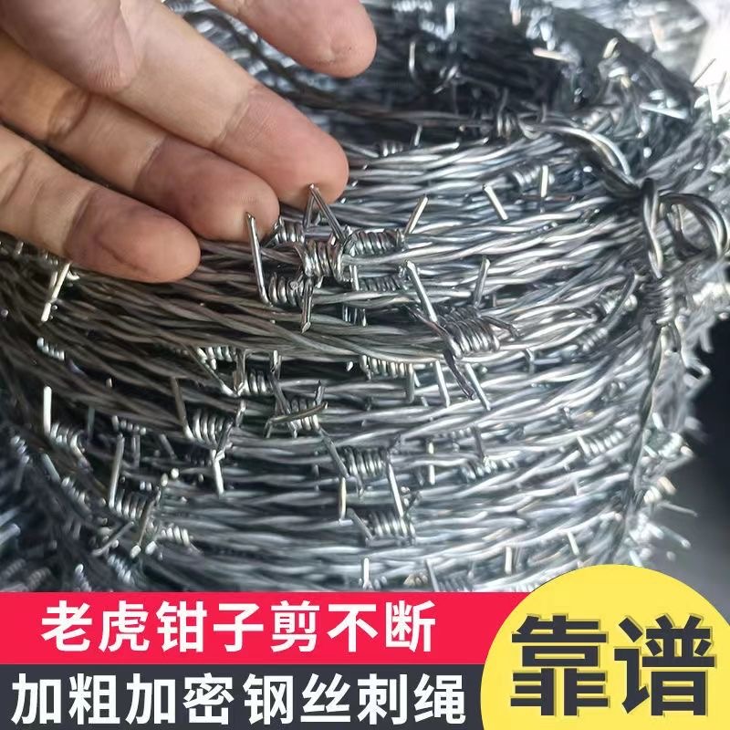 加密刺绳铁丝网铁蒺藜刺线围墙防爬防盗网果园圈地防贼网圈牛羊网