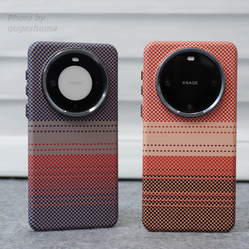 华为日落月升系列碳纤维纹细圈磁吸手机壳mate70pro/60苹果三星25