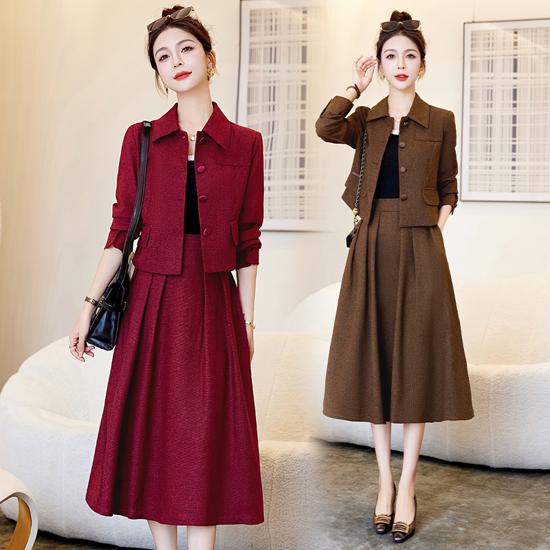 喜婆婆婚宴套装连衣裙女2026秋装妈妈礼服西装两件套禅意仙气飘飘