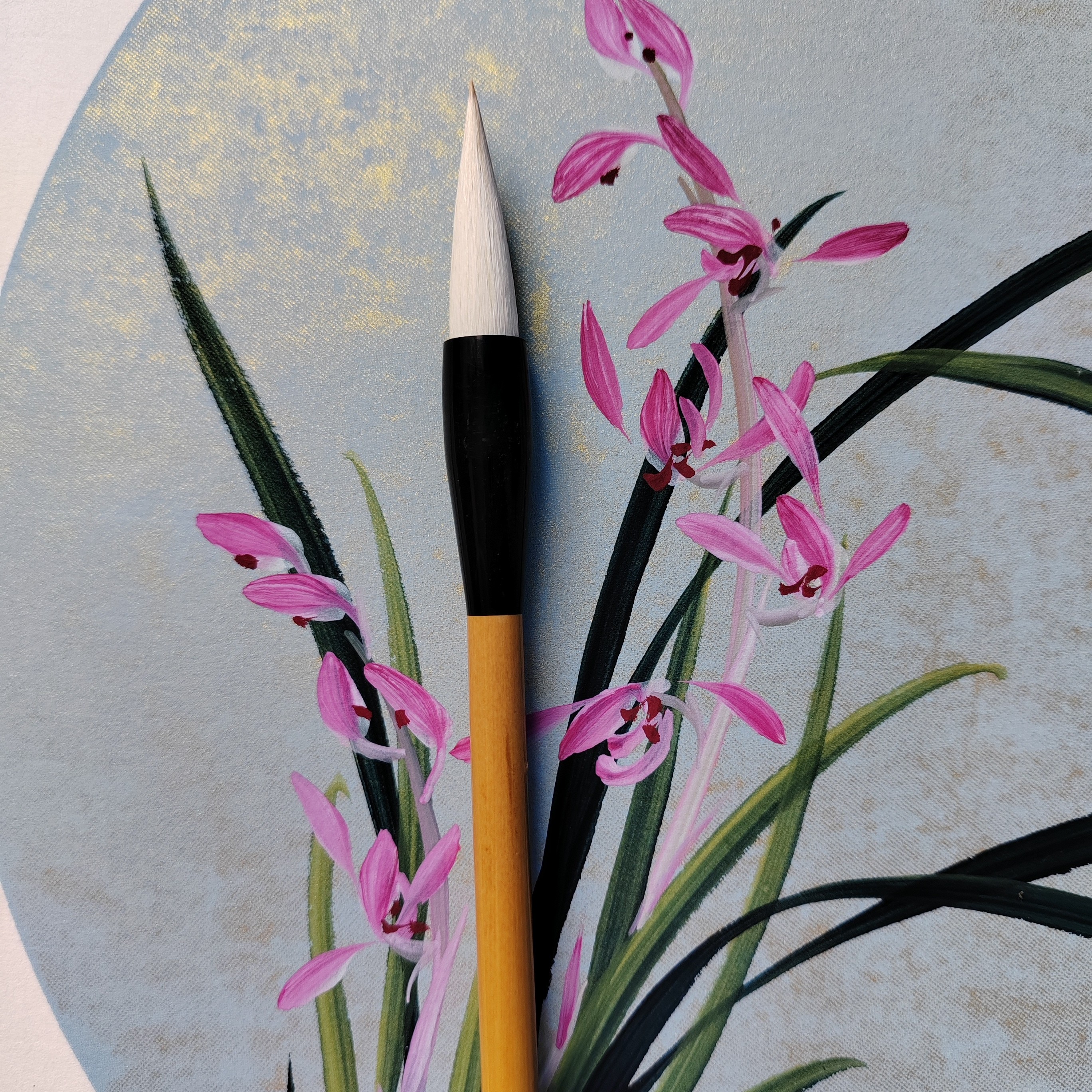 兰心画兰花专业级毛笔弹力好收锋自如不散锋易掌控兰竹笔