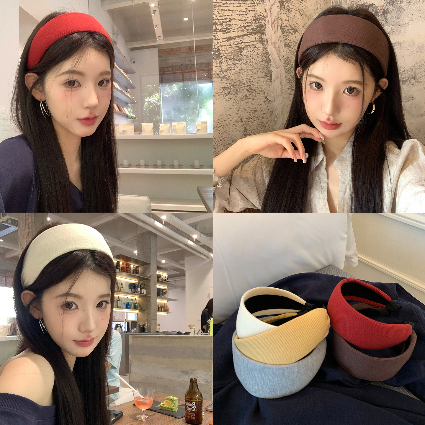 秋冬款宽边纯色针织发箍女高级感发卡运动洗脸压发头箍高颅顶发饰