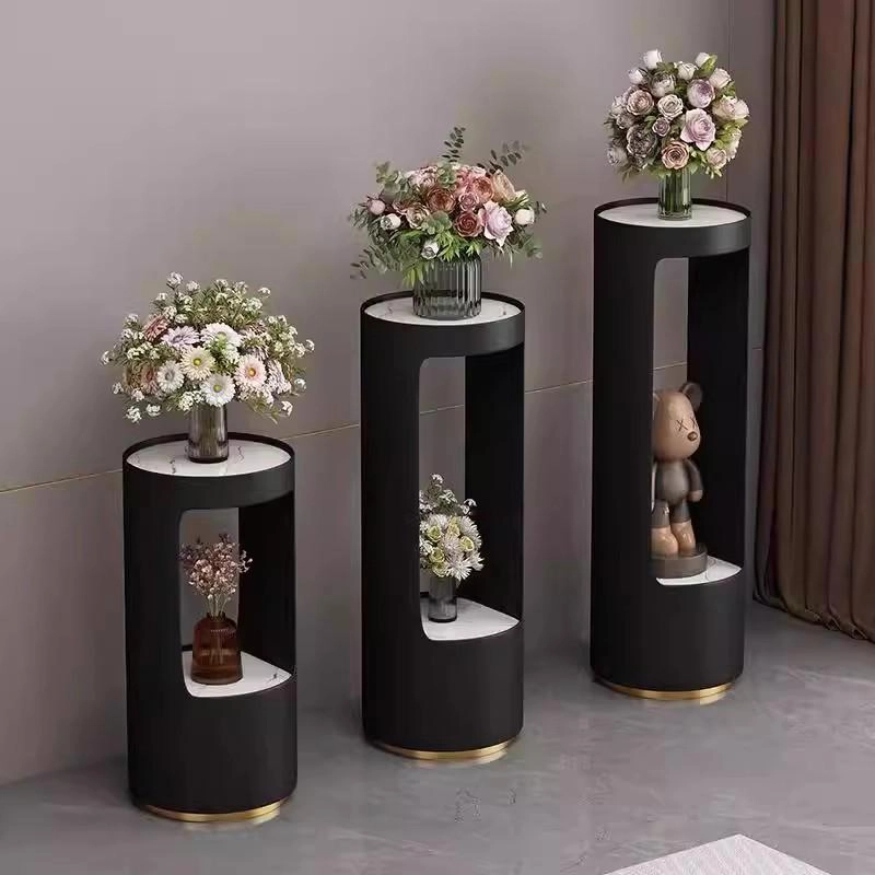 奶油风客厅花架2025新款客厅花架展示架多层置物架现代简约花盆架