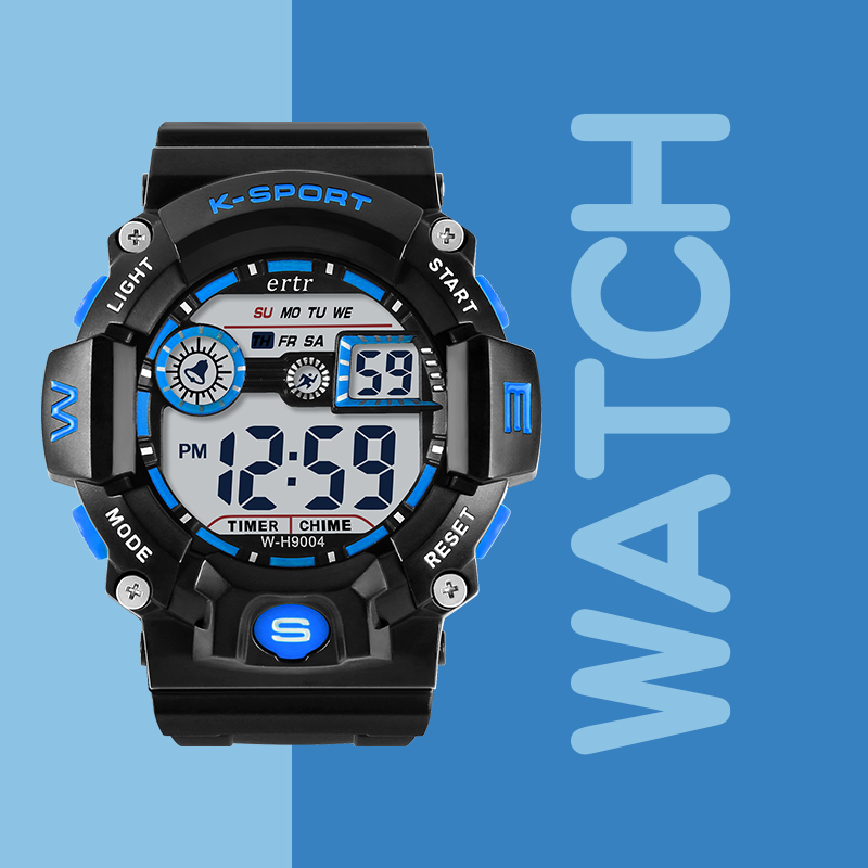 运动手表男款学生高中生初中生潮流儿童男孩多功能夜光防水电子表