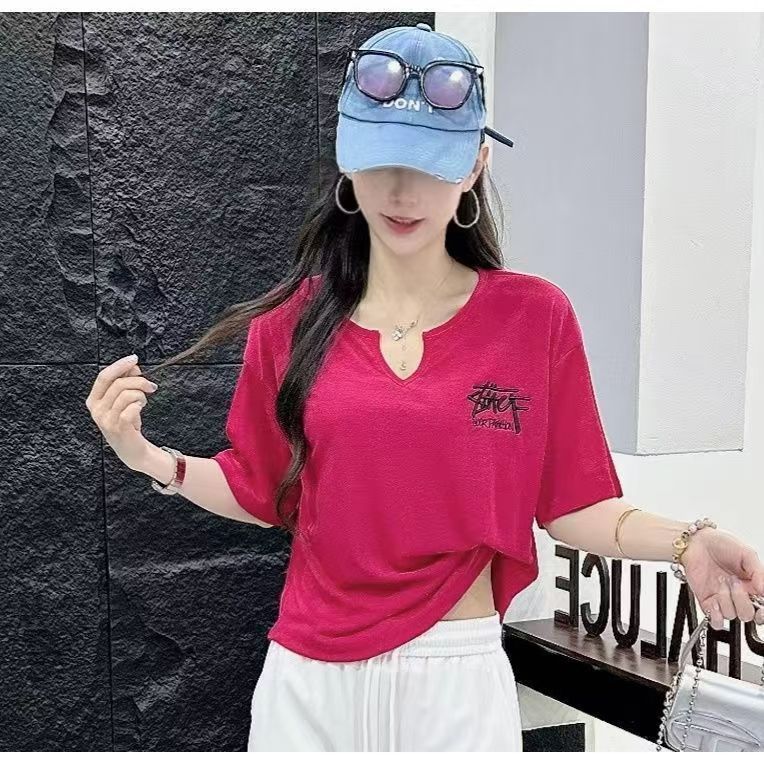 2025夏季曳步舞跳舞广场舞网纱吸汗透气短袖T恤寒春富丽同款队服