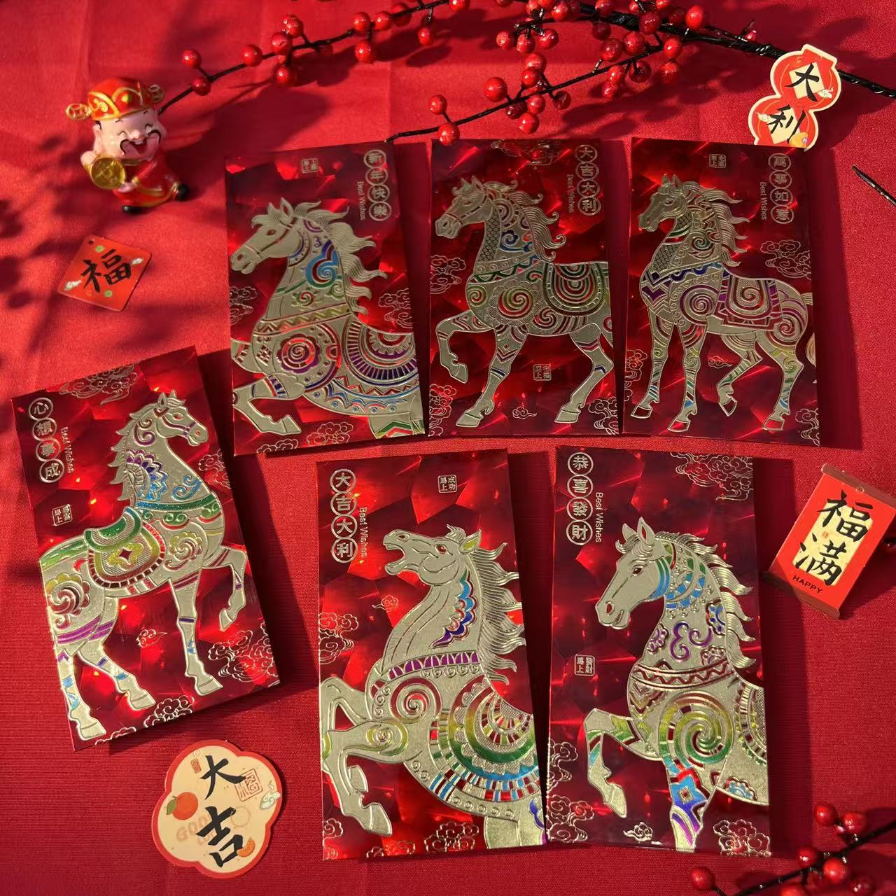 2026马年新款大号红包猫眼3D正红色创意立体烫金工艺春节利是封