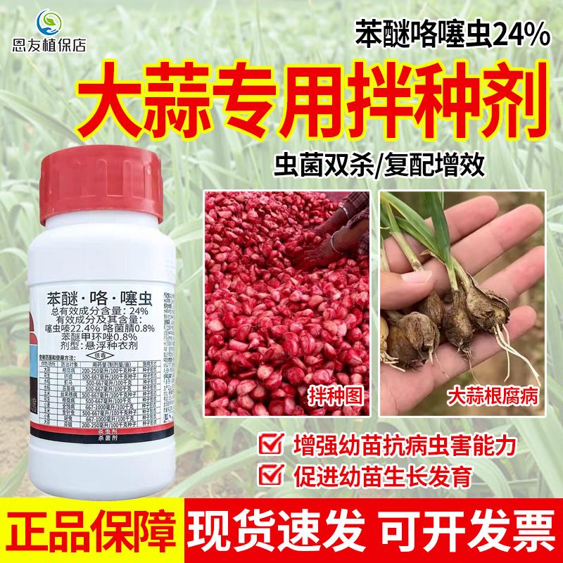大蒜专用拌种剂根腐病地蛆苯醚咯噻虫农药拌种剂包衣剂悬浮种衣剂