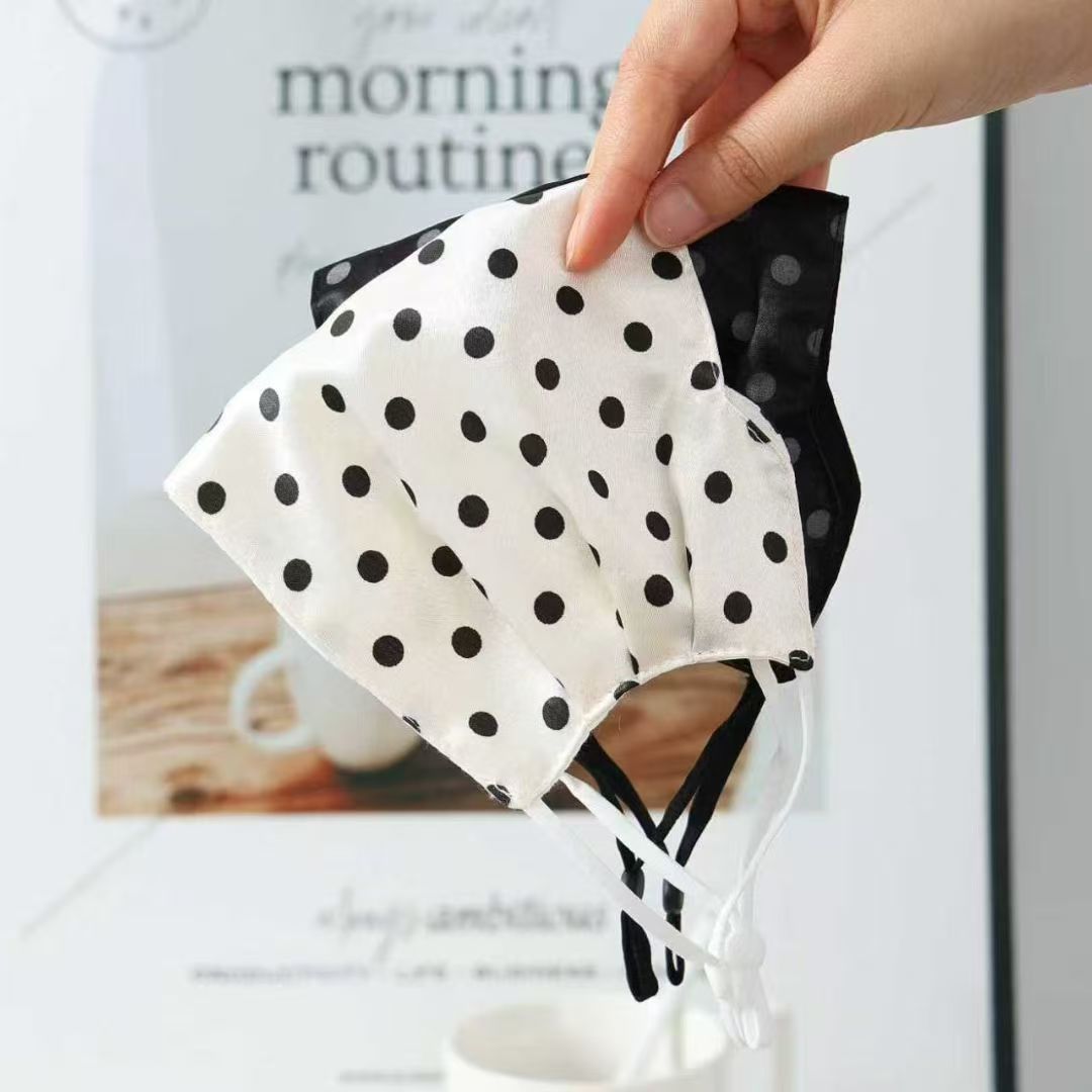 秋冬新款保暖加厚口罩护眼角防晒波点面罩透气可水洗9