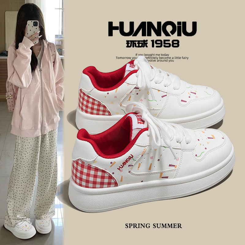 环球小白鞋子女款ins潮牌百搭2025新款爆款秋季小众国潮板鞋K622