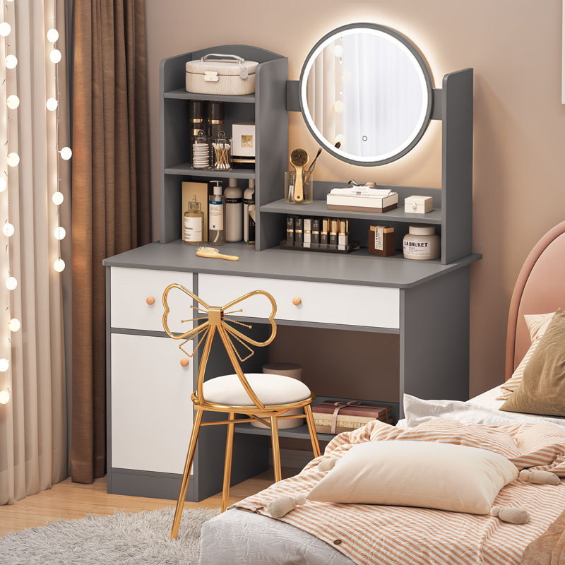 梳妆台一体柜化妆桌高级感卧室简约网红小户型简易化妆台梳妆镜