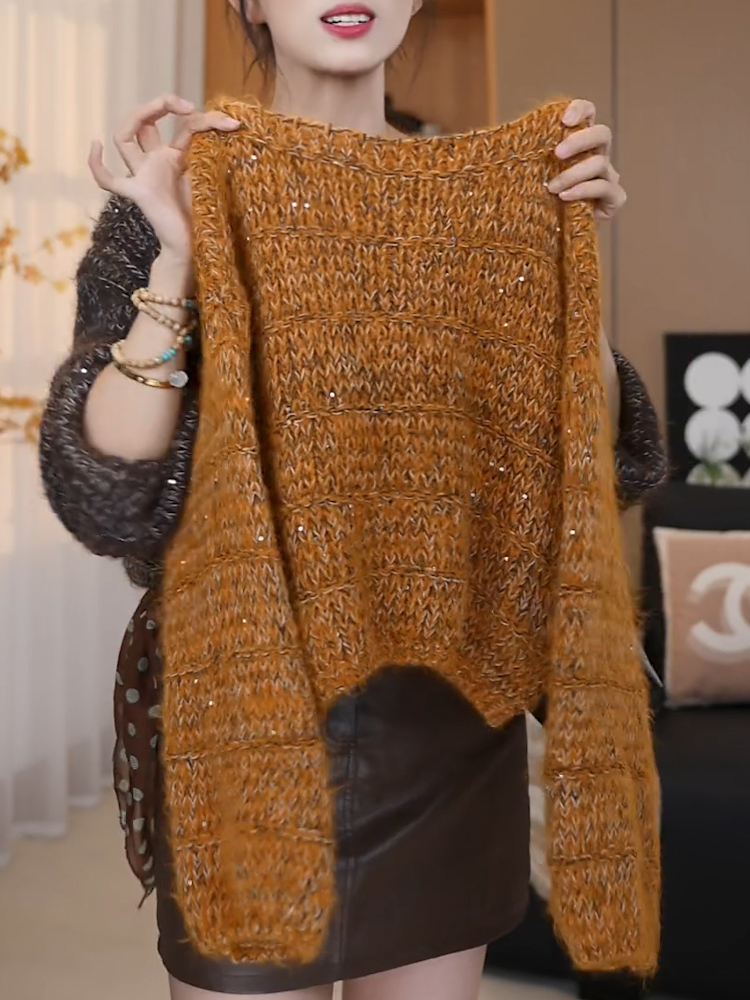 高级感甜美慵懒风软糯长袖针织衫秋季新款时尚洋气设计感套头毛衣