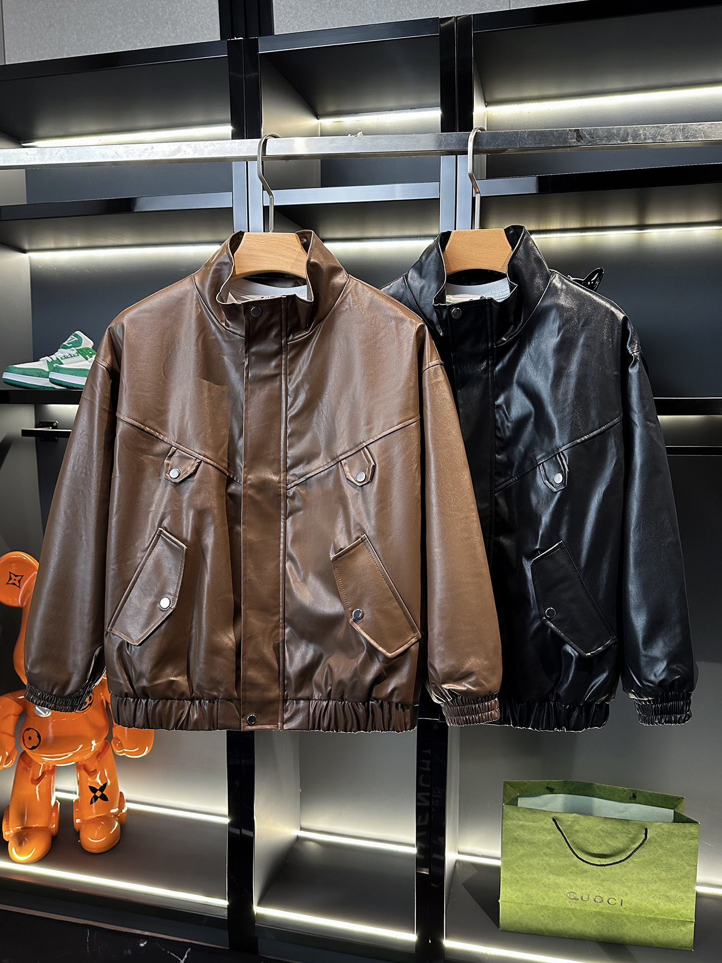 黑色pu皮衣男款春秋痞帅cleanfit外套短款棒球服美式机车夹克潮牌