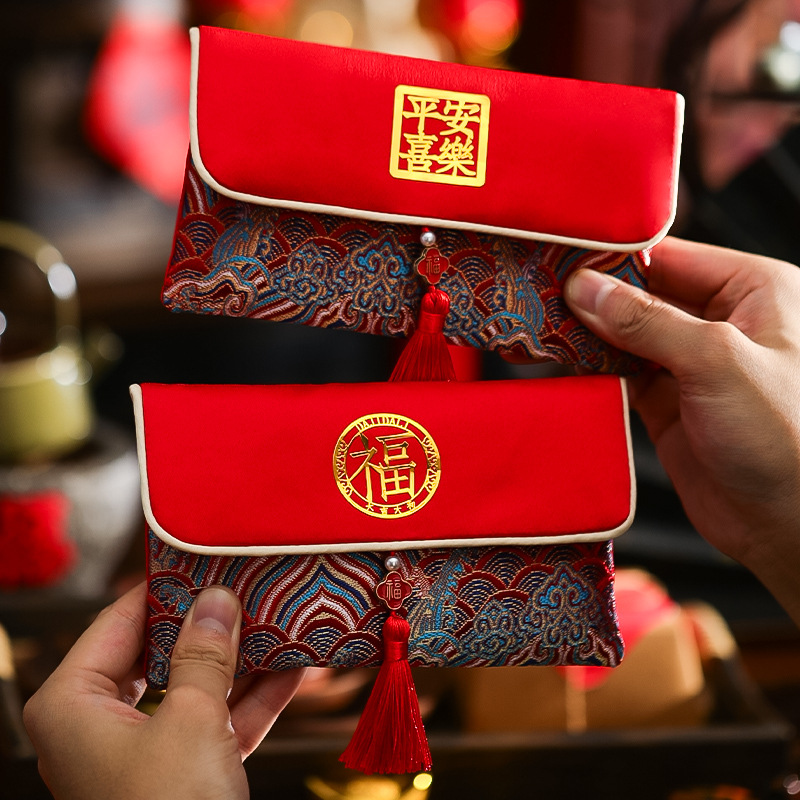 马年布艺红包袋2026新款春节过年万元利是封高档新年压岁钱包通用