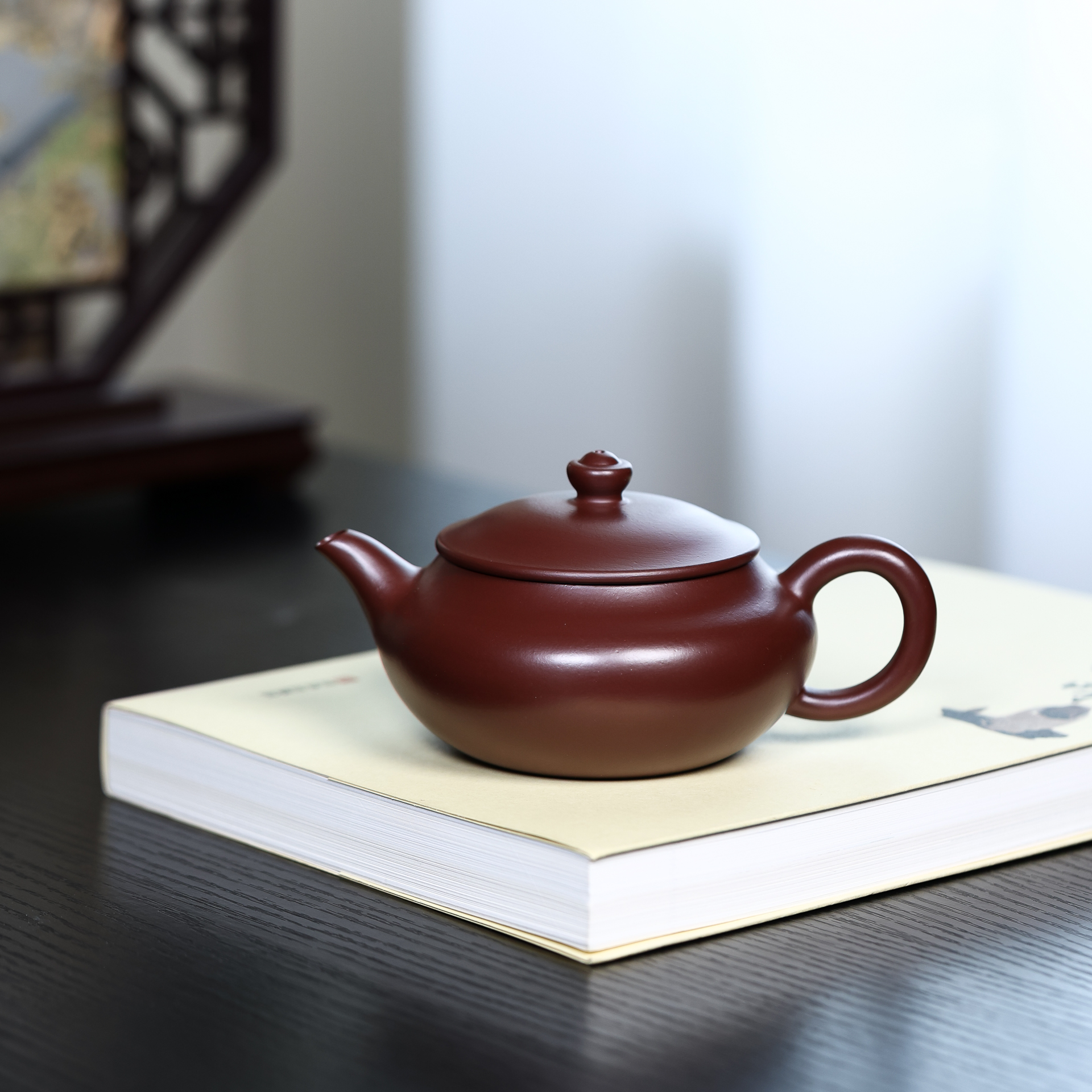 宜兴正品正宗原矿紫砂壶手工茶壶紫朱泥明炉壶大球孔大口盖180CC