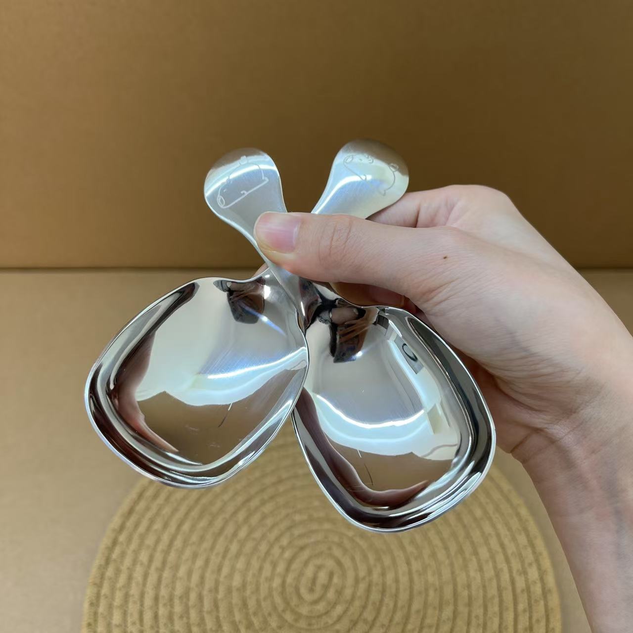 原创授权（卡皮巴拉）不锈钢勺子饭勺汤勺宝宝辅食勺大头勺分餐