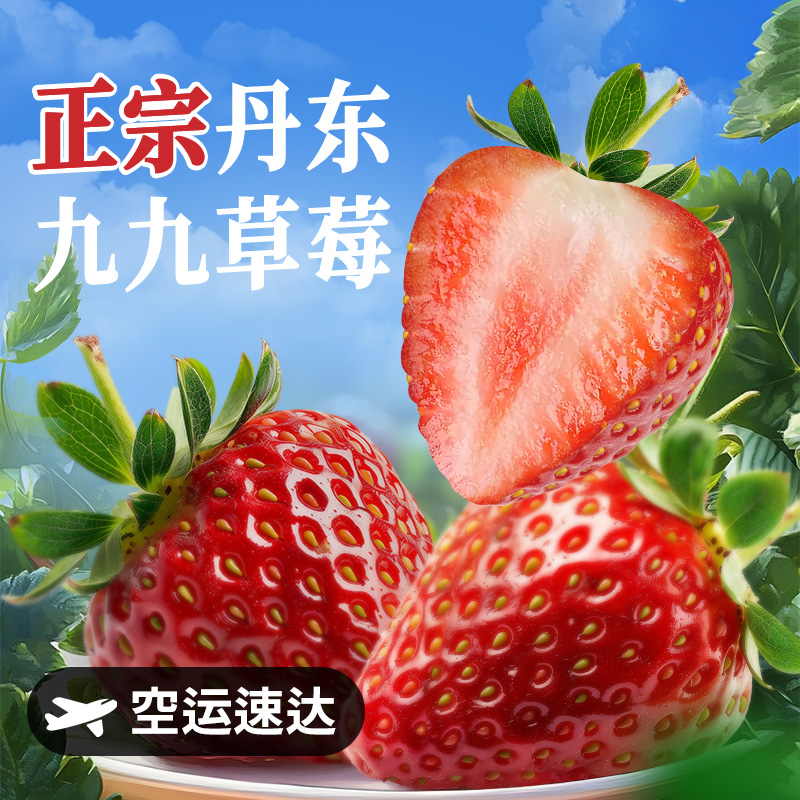 正宗丹东九九草莓顺丰包邮红颜草莓核心产区每日现摘现发丹东草莓