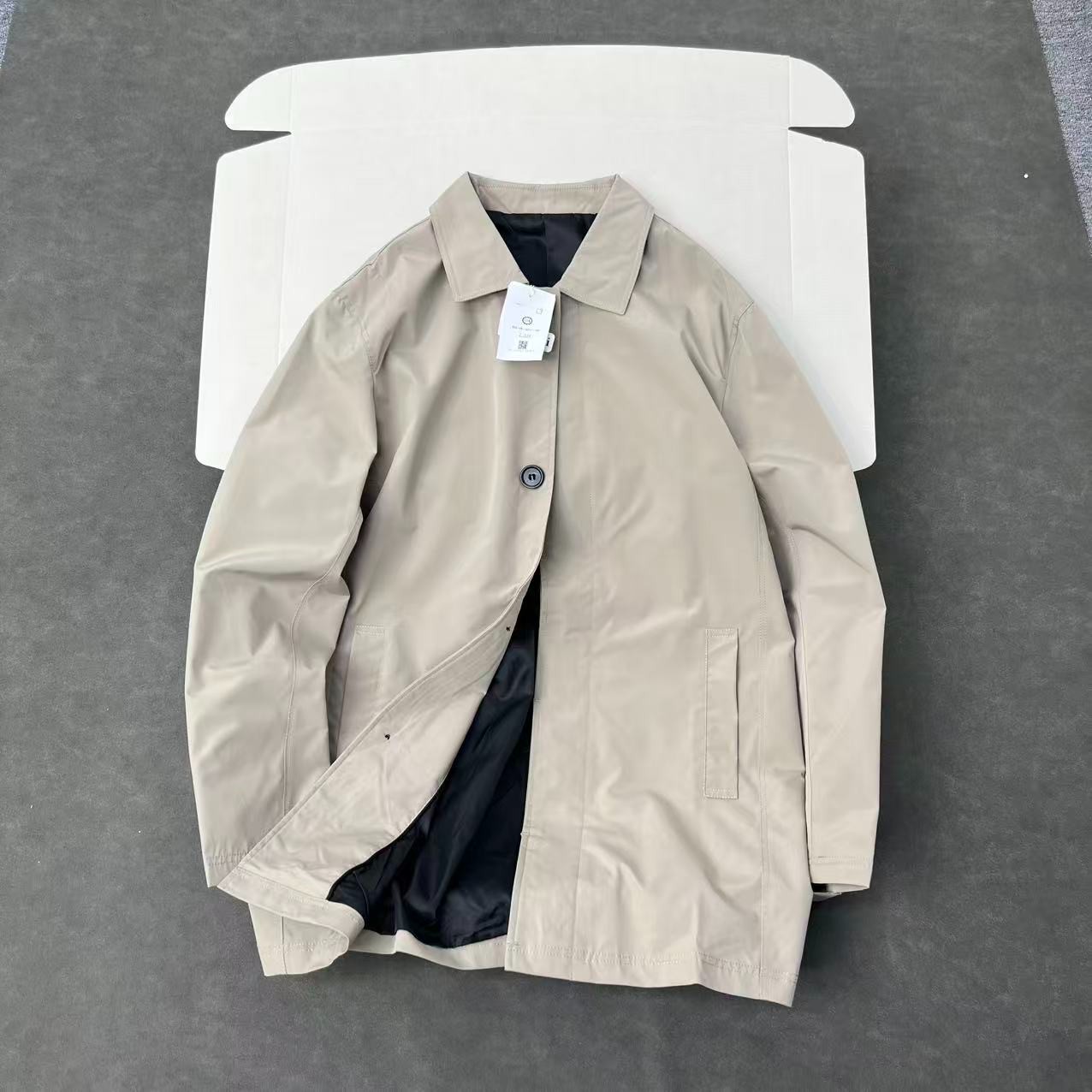 荷系牛货 欧美轻奢高级男士可商务可休闲中长款风衣外套