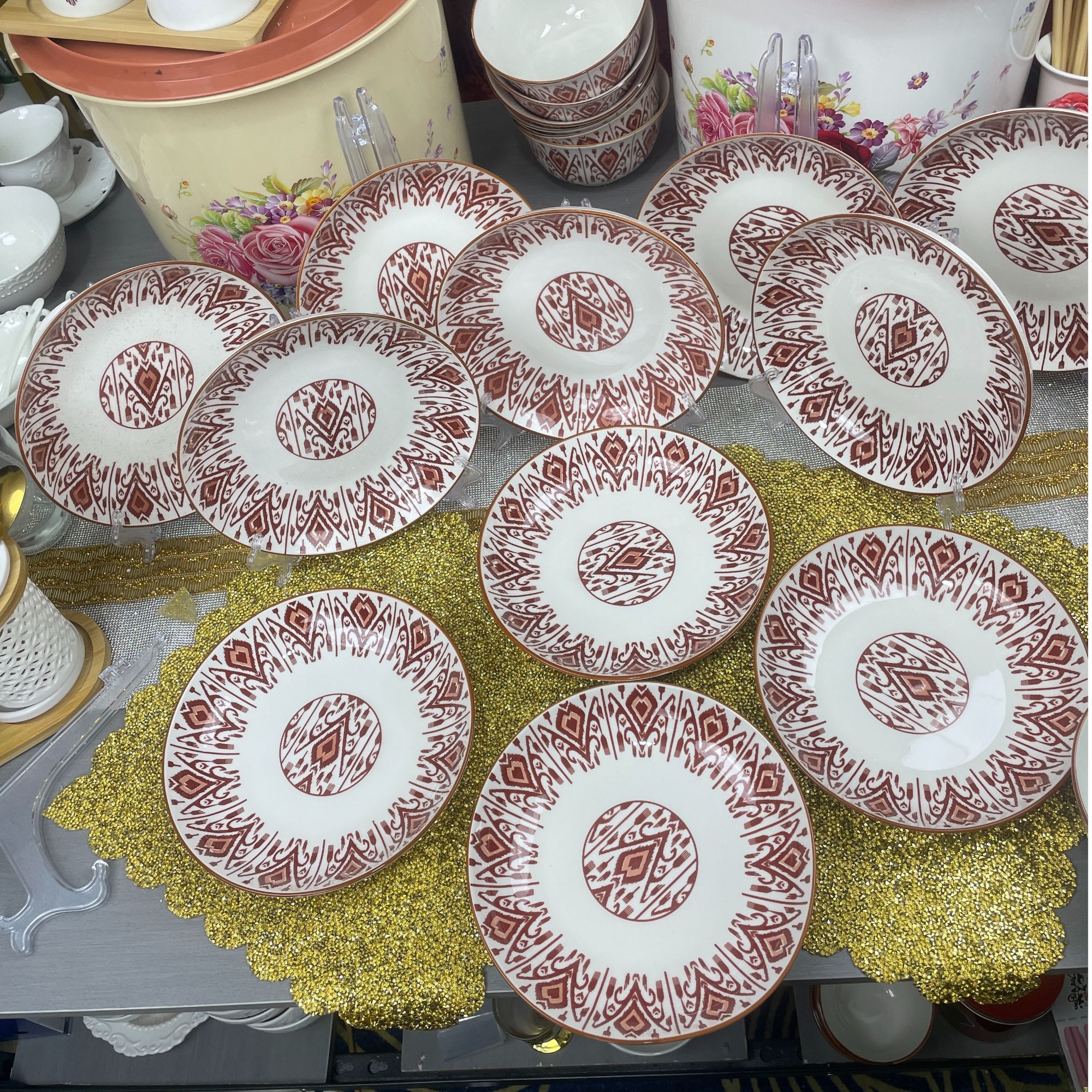 （hasoy新疆包邮）家用8寸拉面盘子可拆洗釉下彩青花瓷atlas tahsa