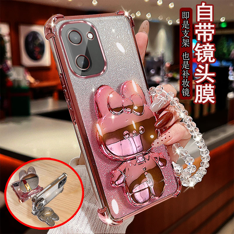 适用一加ace6t手机壳PLR110镜头全包防摔套兔子支架镜子潮流新款