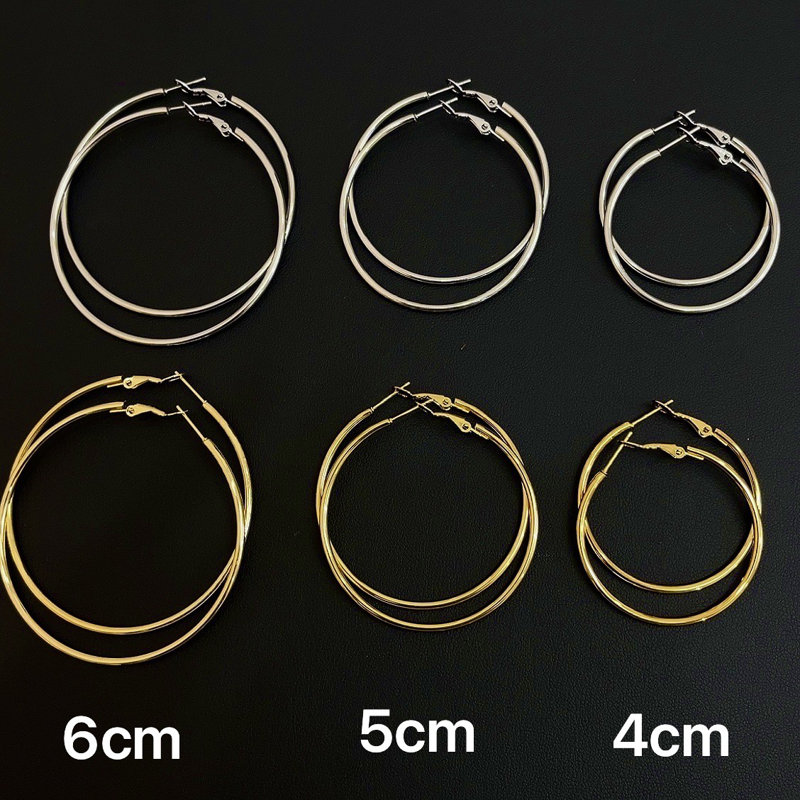 钛钢耳饰 （经典素圈耳环）欧美辣妹百搭大圈耳环