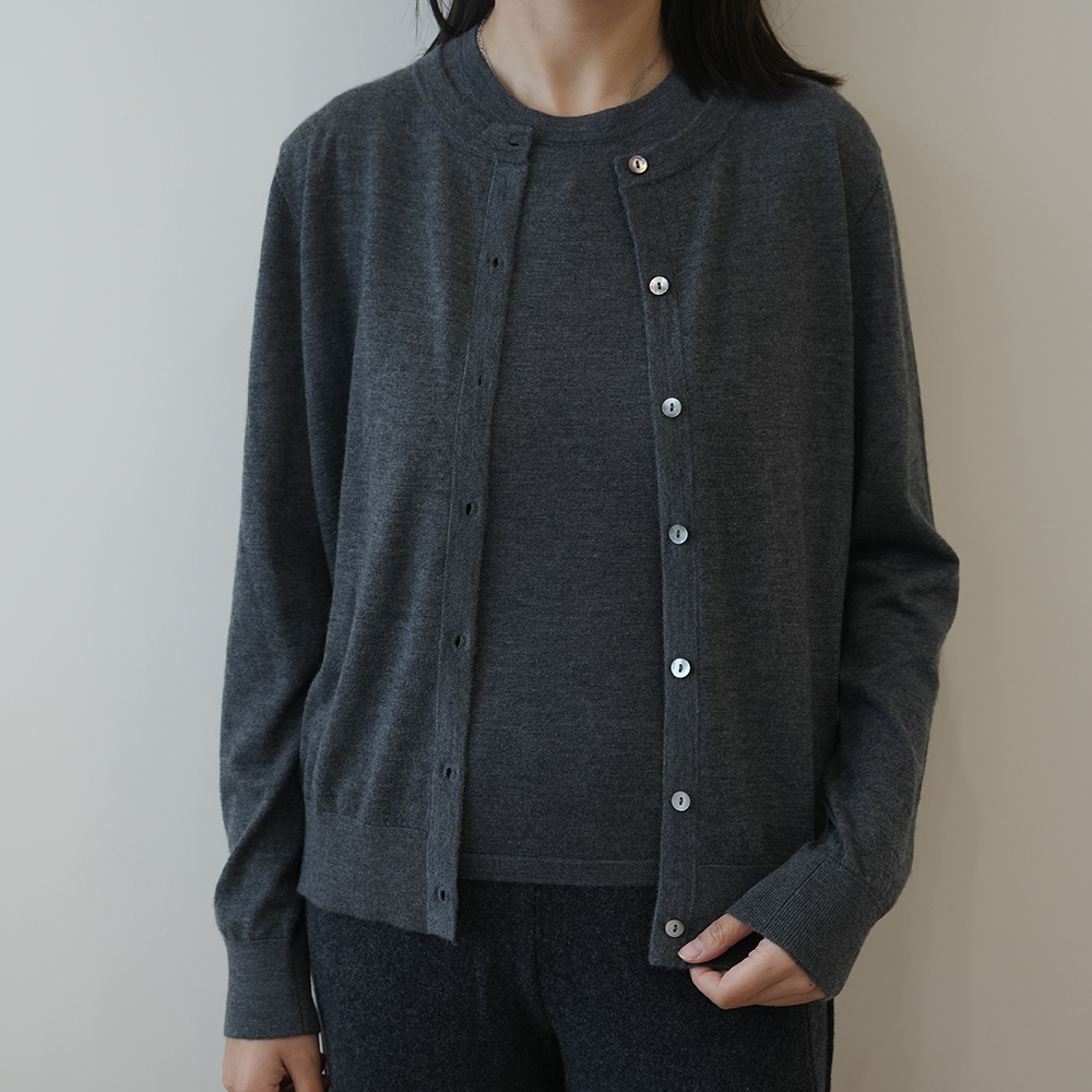 （精纺 羊绒） 68支3股 圆领羊绒开衫 针织打底 100 羊绒