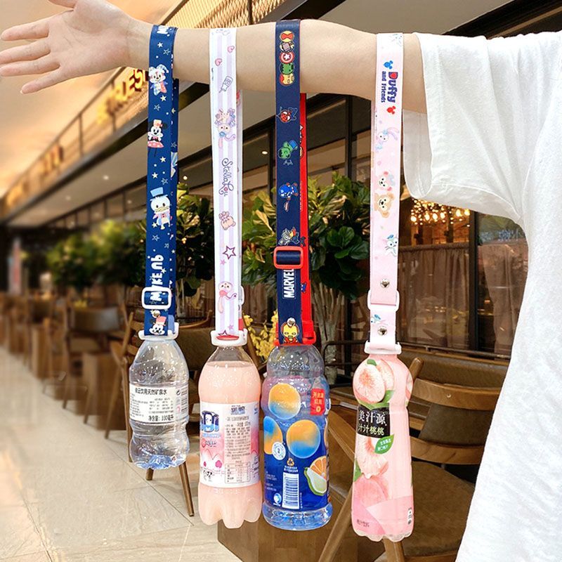 矿泉水饮料瓶水瓶背带挂绳通用斜跨斜挎儿童瓶子挂扣宝宝水杯带子