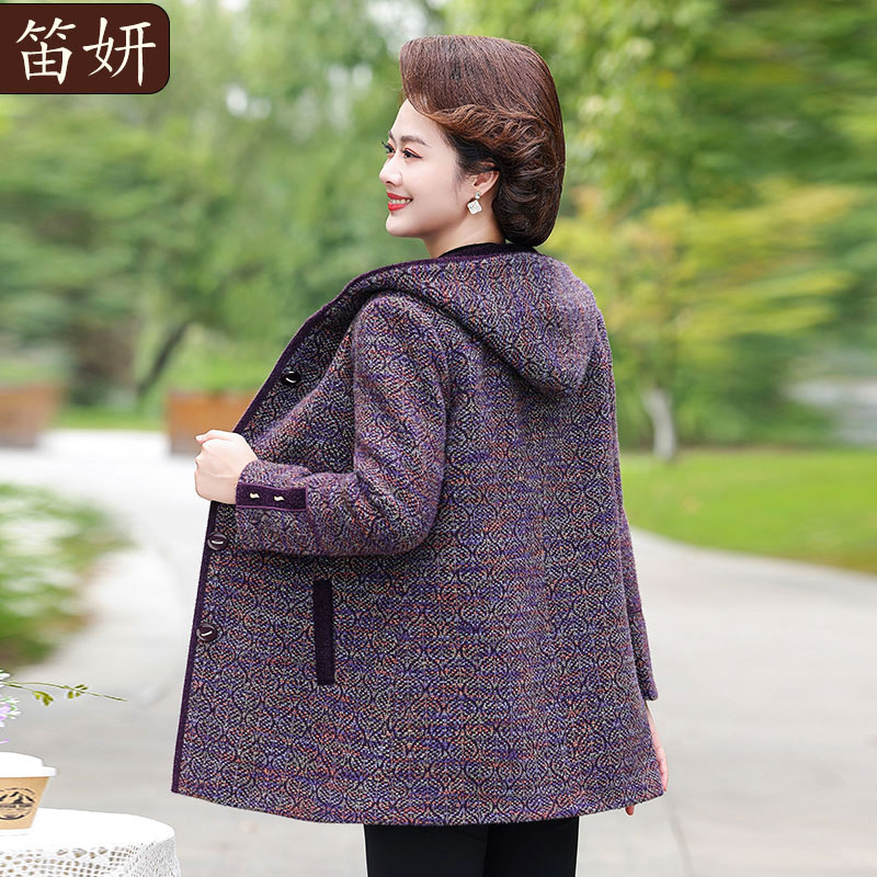 中老年女奶奶秋装外套毛呢大衣2025新款洋气妈妈秋冬保暖气质外套