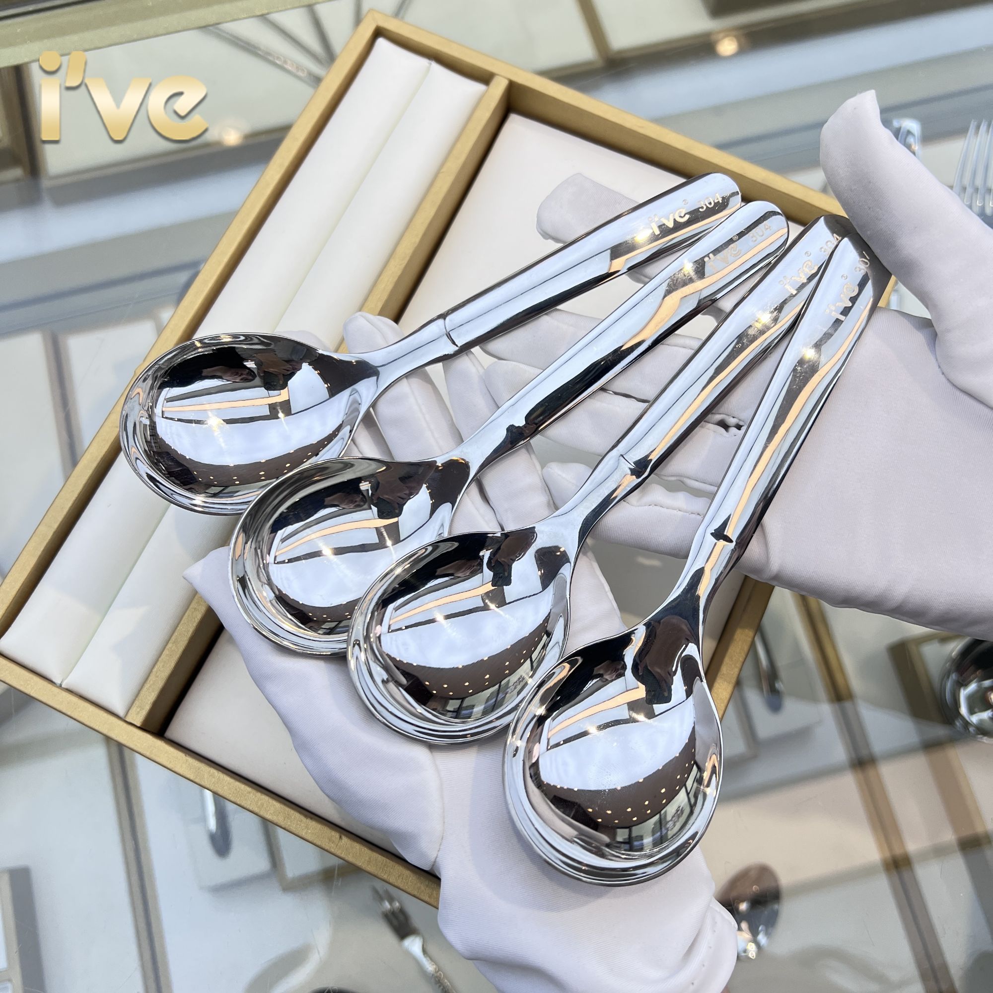 德国/ive304嘟嘟勺 家用可爱圆头喝汤勺子成人用吃饭勺大勺