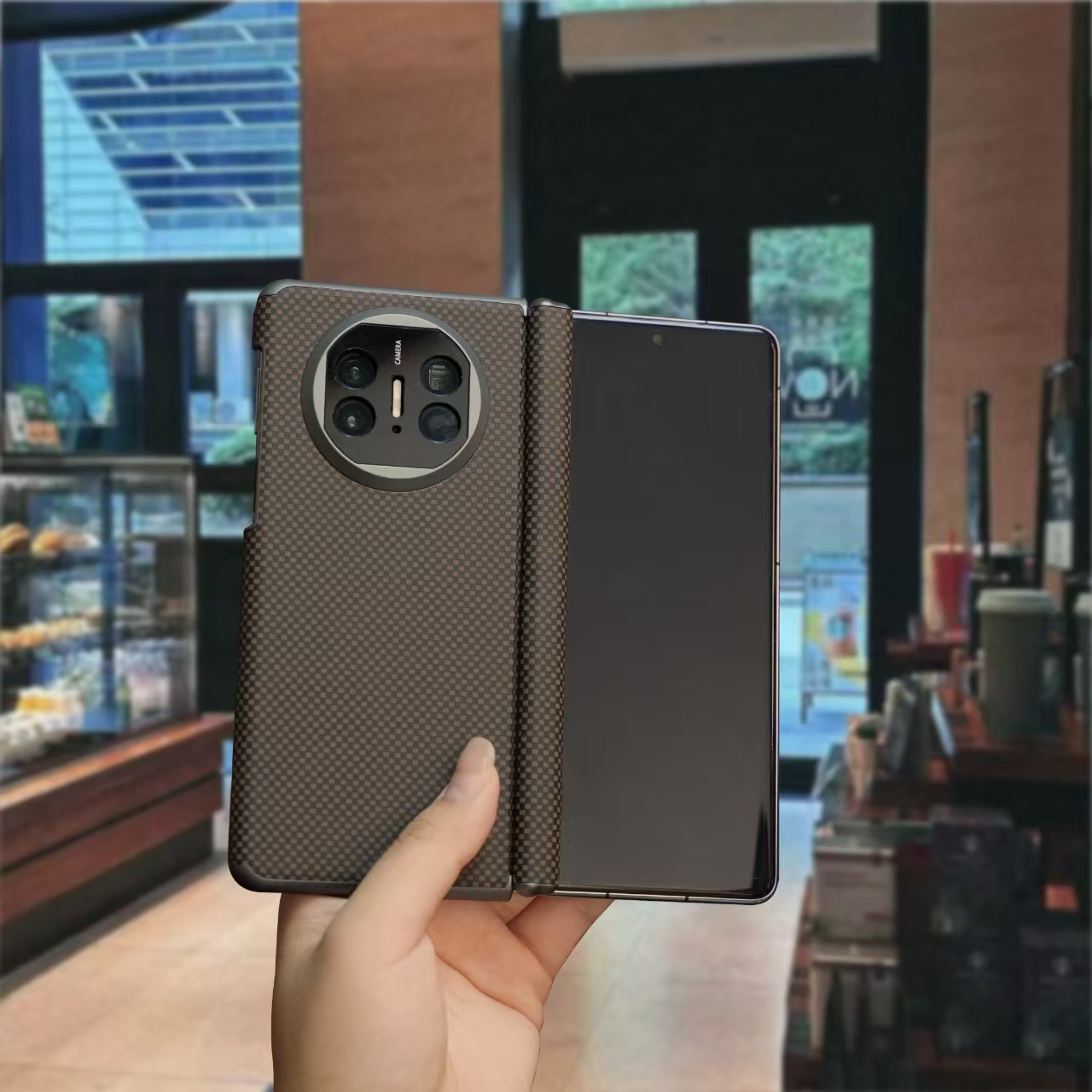 适用于华为MATE X5折叠屏手机壳升级双侧中轴镜头全包火星纹理