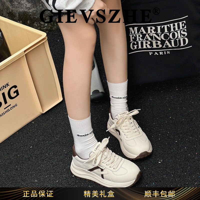 纪诗哲女鞋复古阿甘小白鞋2025秋季新款增高显脚小跑步运动老爹鞋