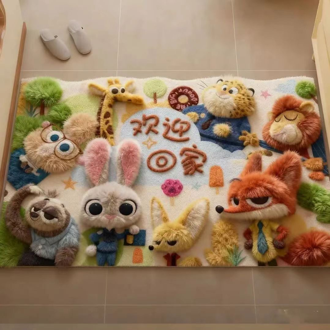动物城60*90cm硅藻泥门厅浴室厨房地垫桌面台面垫