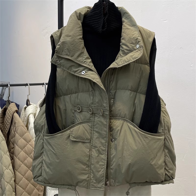 【300斤胖妹妹】欧货复古洋气设计感棉马甲女冬季休闲无袖坎肩马夹