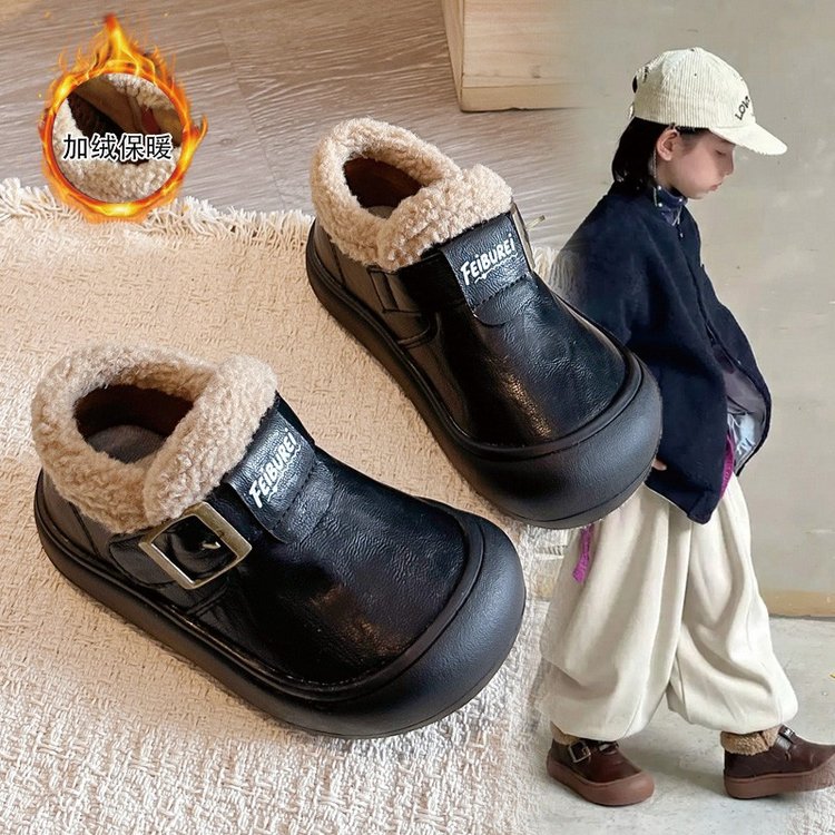 加绒防水雪地靴儿童棉鞋男童小童软底保暖秋冬季时尚韩版宝宝