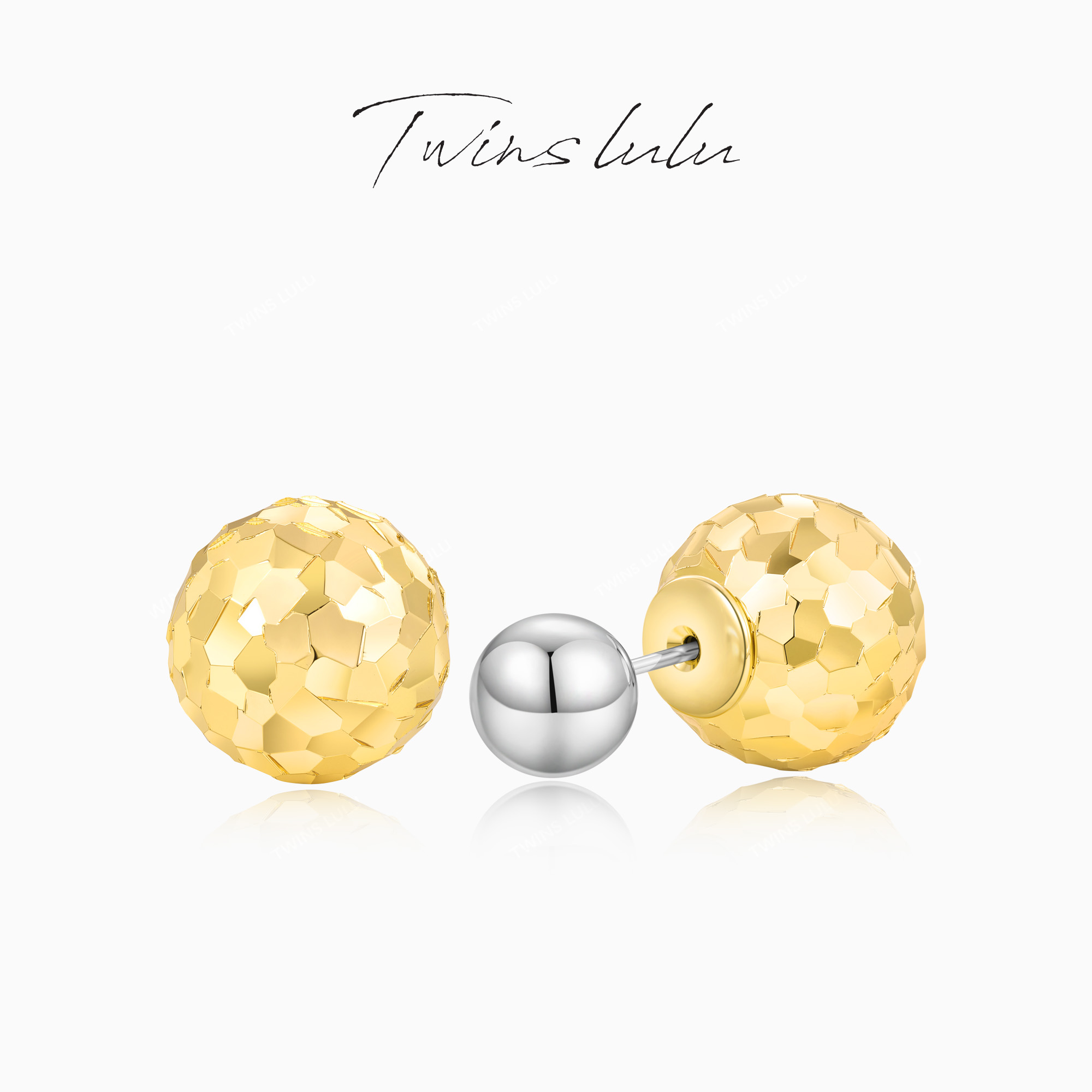 TWINSLULU【碎冰球】轻奢小众高级感INS风肌理感圆球耳环TSL2977