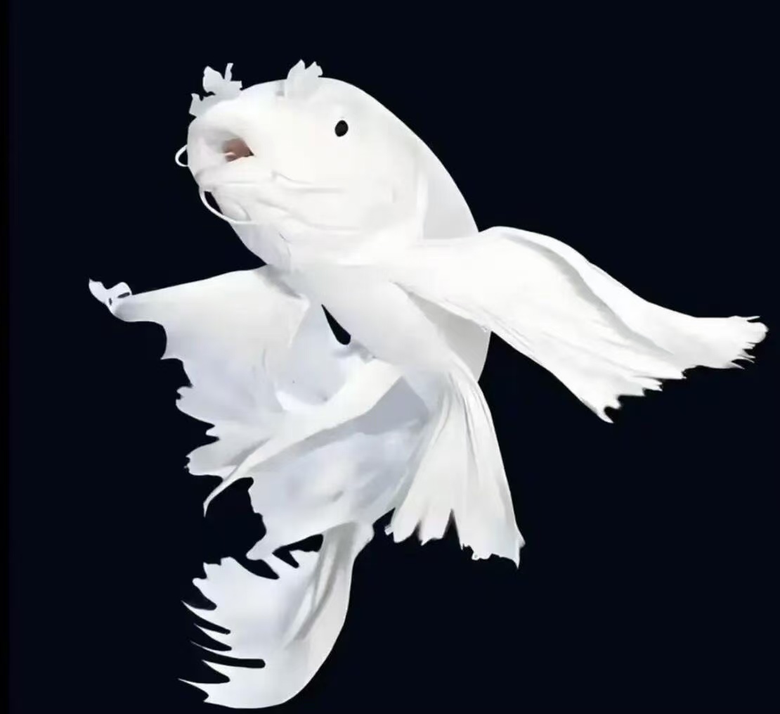 精选玛雅白色短身蝴蝶鲤19-21公分大鳍冷水观赏鱼鱼苗蝴蝶