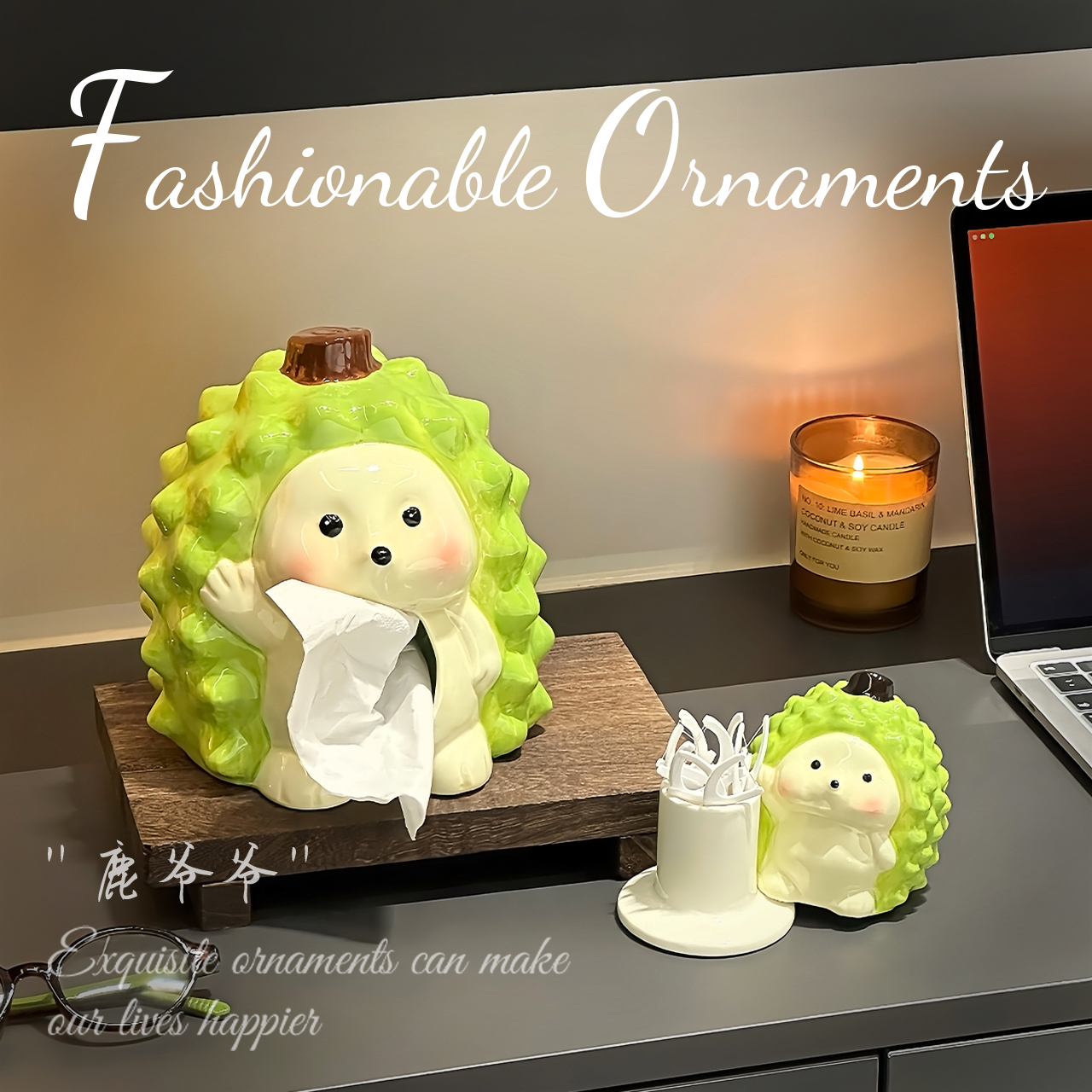 创意可爱陶瓷牙签筒家用客厅桌面棉签盒办公室简约牙线牙签收纳盒