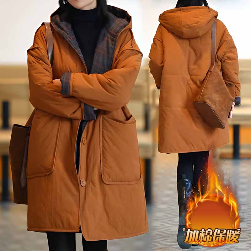 欧货2025年冬新款女装韩系简约百搭外套高级感两面穿漂亮棉服上衣