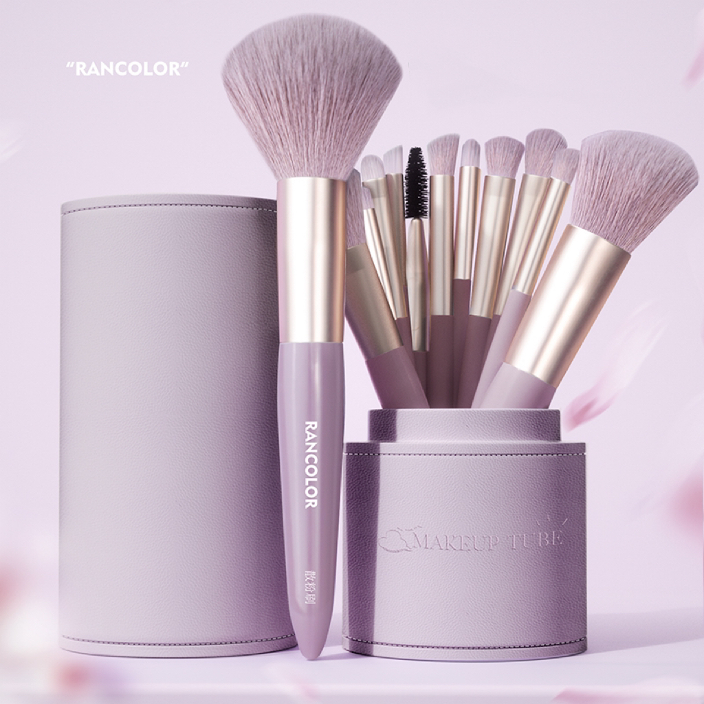 Rancolor12支迷雾新手套刷眼影散粉腮红高光柔软初学者便携刷子