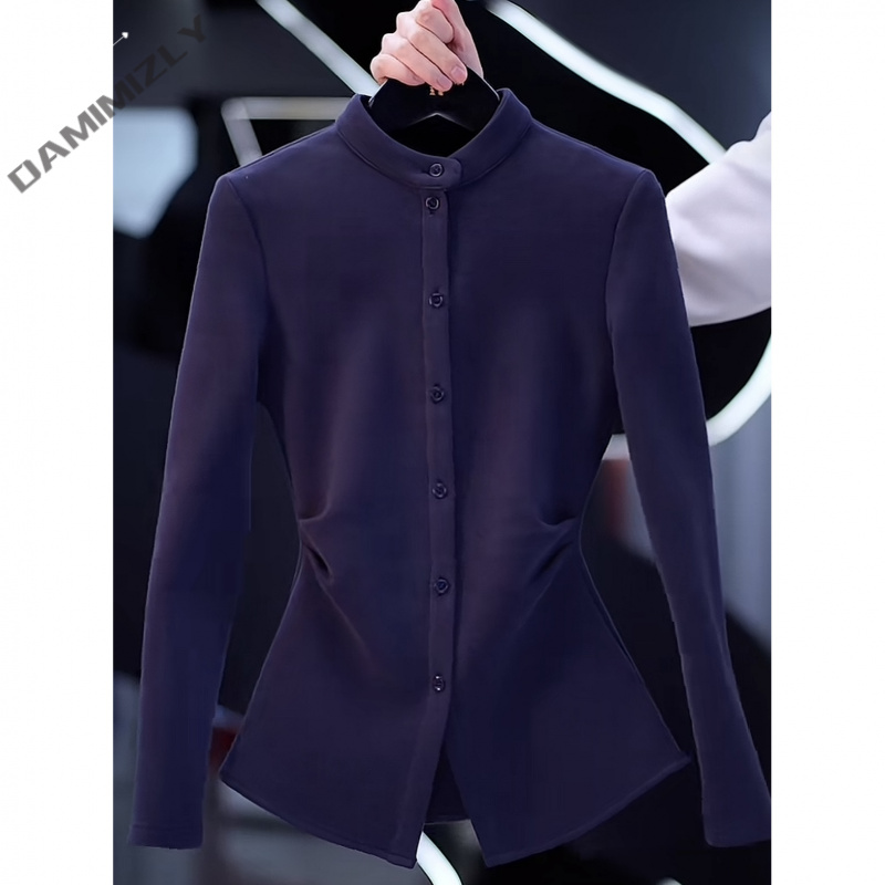 【时尚老钱风】一体式抓绒 百搭长袖加厚保暖立裁烟囱领开衫