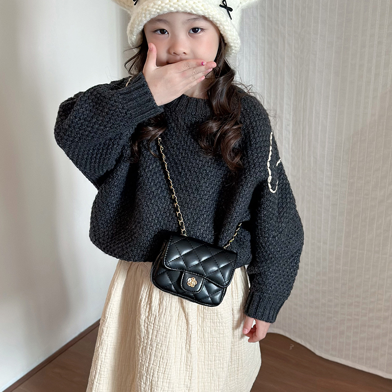 小香风儿童包包2025新款秋冬时尚女童单肩包洋气小女孩零钱斜挎包