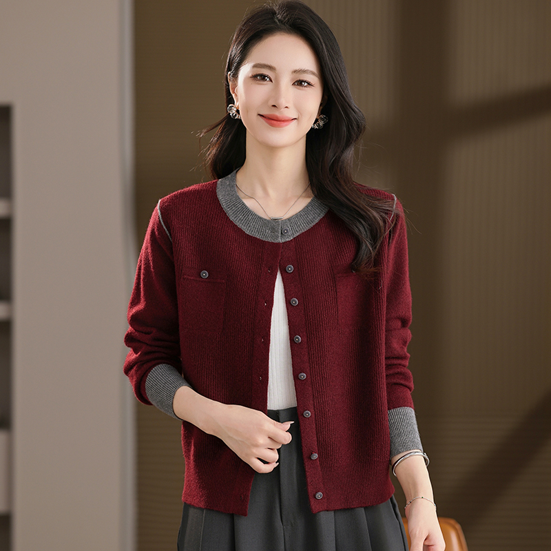 哥弟品牌新款女装宽松羊毛开衫针织衫春秋年轻妈妈百搭羊毛衫外套