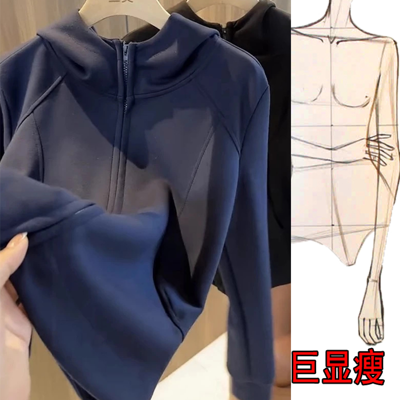 秋季新款大码女装长袖宽松拉链外套胖妹妹显瘦遮肉外穿上衣