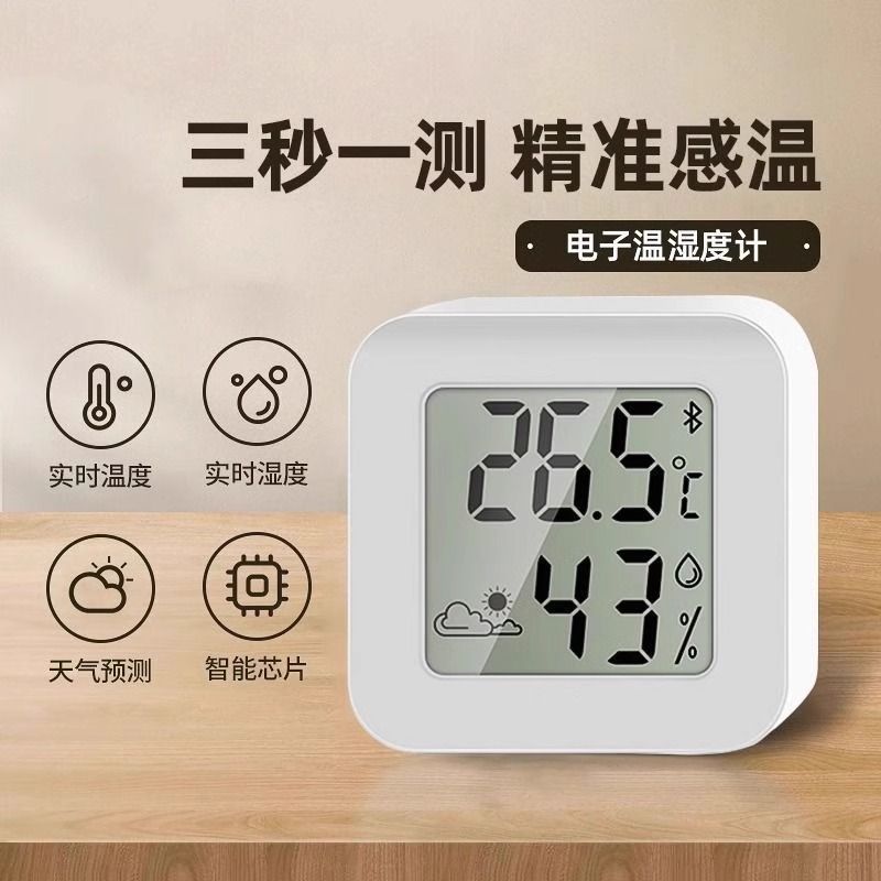 电子高精度迷你干温度计室内家用温度湿度表精准车载干温湿度计表