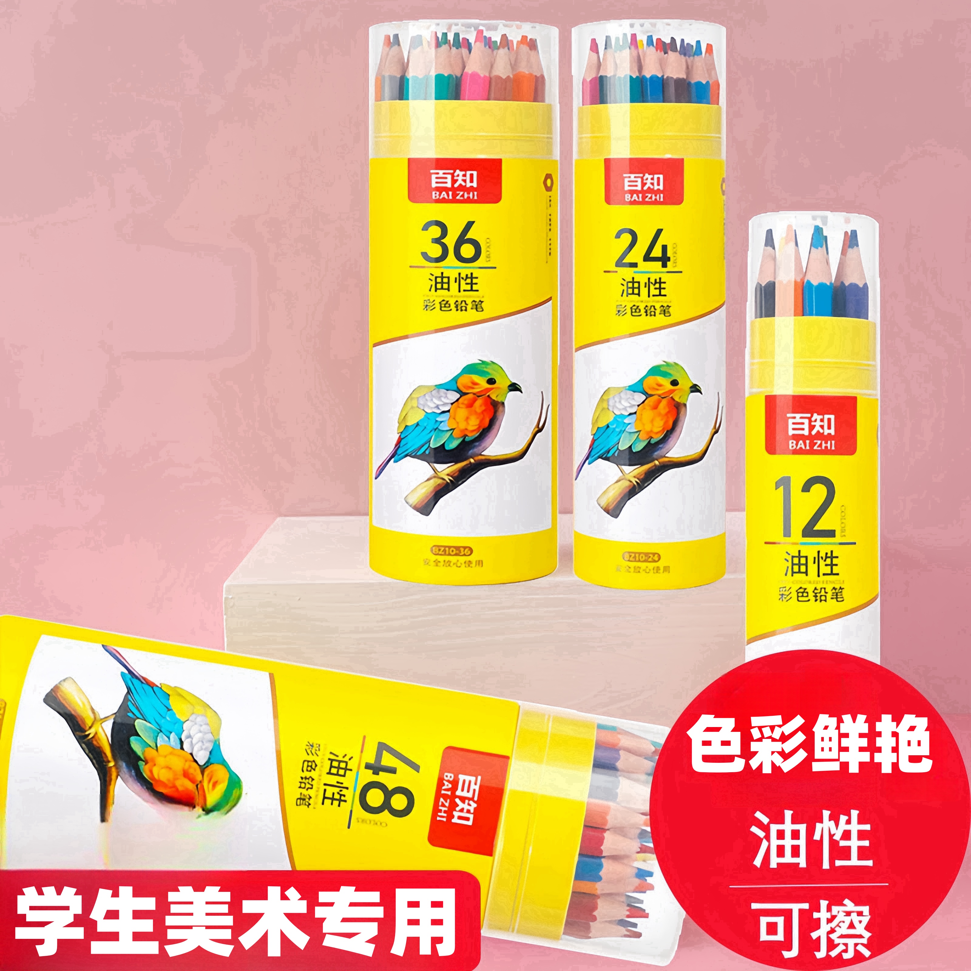 彩色铅笔绘画学生用专业手绘儿童学生美术素描画笔彩铅初学者绘画