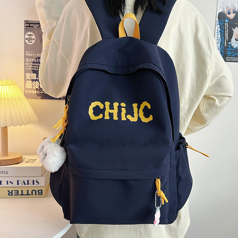 2025新款潮流简约双肩包女大容量学生书包时尚休闲背包ins学院风