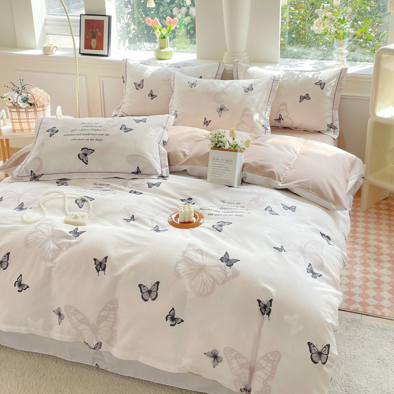 清仓纯棉四件套公主风床单被罩学生床上用品三件套全棉家纺床品