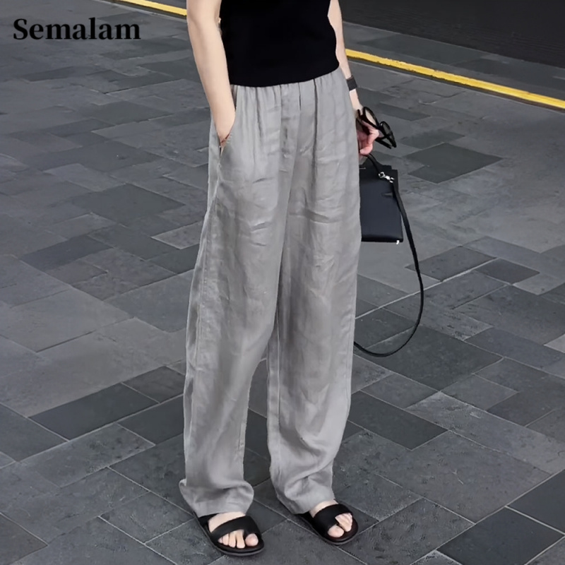 Semalam慵懒风宽松垂感阔腿裤2025夏季新款男士百搭休闲直筒长裤